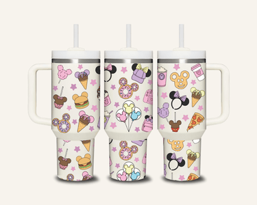 Pink Mickey Mouse Tumbler with Side Handle
